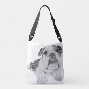 Bulldog Welpe, die Tasche Sketch Zeichne, Crossbod