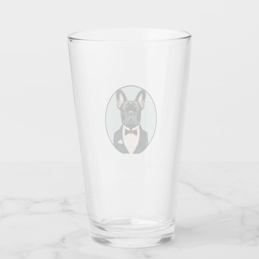 Bulldog Welpe Glas (Rückseite)