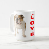 Bulldog Welpe Hund Red Liebe Kaffeetasse (Vorderseite Links)