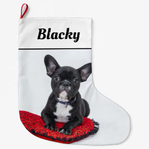 Bulldog-Welpe, Hundename und Foto Großer Weihnachtsstrumpf