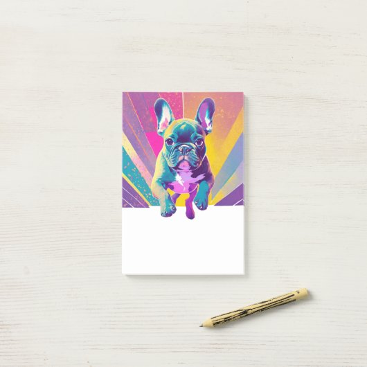 Bulldog Welpe Post-it Klebezettel (Auf Schreibtisch)