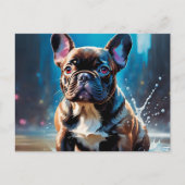 Bulldog Welpe Postkarte (Vorderseite)