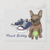 Bulldog Welpe Postkarte (Vorderseite)
