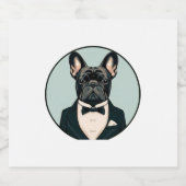 Bulldog Welpe Schaumweinetikett (Einzelnes Label)