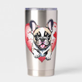 Bulldog Welpe Thermobecher (Rückseite)