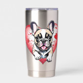 Bulldog Welpe Thermobecher (Vorderseite)