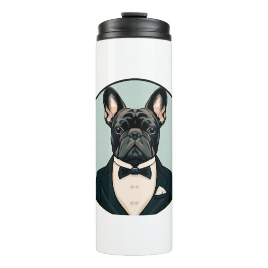Bulldog Welpe Thermosbecher (Vorderseite)