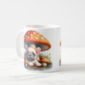 Bulldog Welpe unter dem Pilz Umbrett Kaffeetasse (Vorderseite Links)