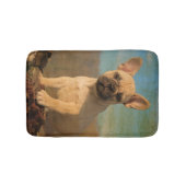 Bulldog Welpe Vintag kleine Badematte (Vorderseite)