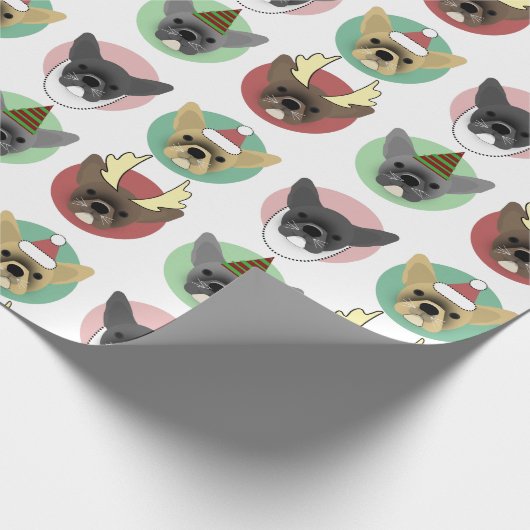 Bulldog Welpen Geschenkpapier (Ecke)