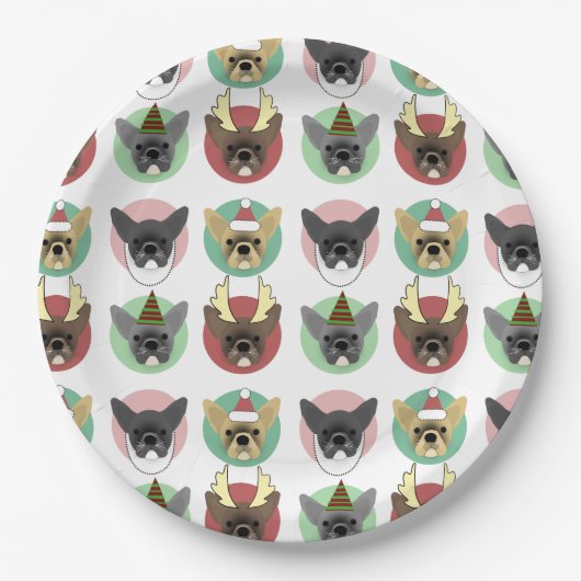 Bulldog Welpen Pappteller (Vorderseite)