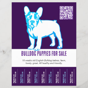Bulldog-Welpen-Verkaufsflyer Flyer
