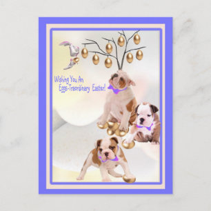 Bulldog Welpeneier - Außergewöhnliche Osterwünsche Feiertagspostkarte
