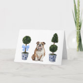 Bulldog Welpenhund Wasserfarbkarte Karte (Vorderseite)