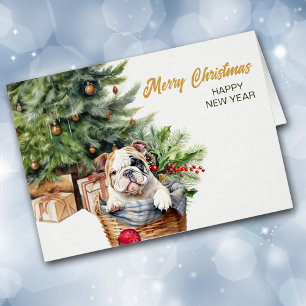 Bulldog Welppy Wicker Weihnachtskorb