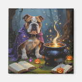 Bulldog Whimsical Halloween Malerei Magnet (Vorne)