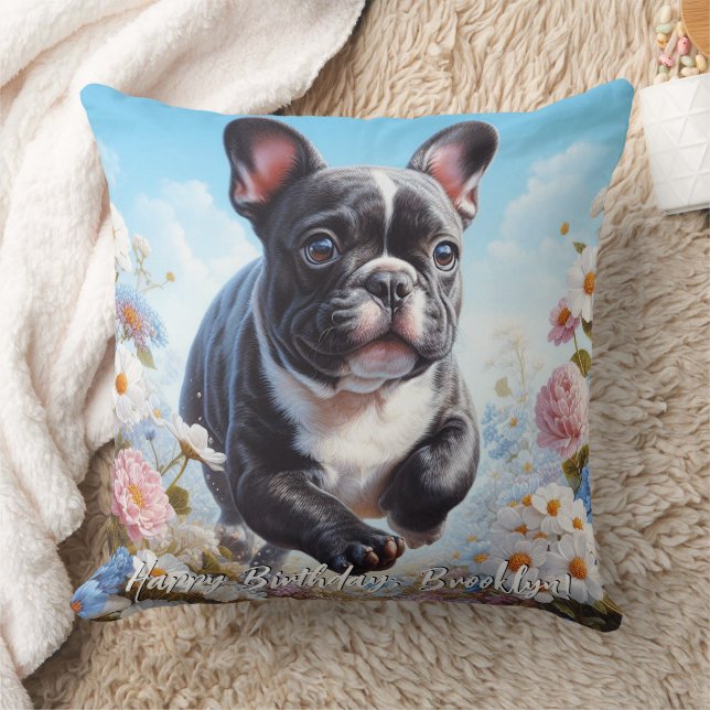 Bulldog & White French Blume Kissen (Decke)