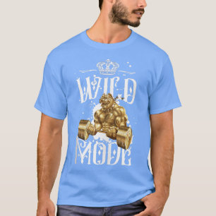 Bulldog Wild Mode Workout Hund Bestie hebt Gewicht T-Shirt