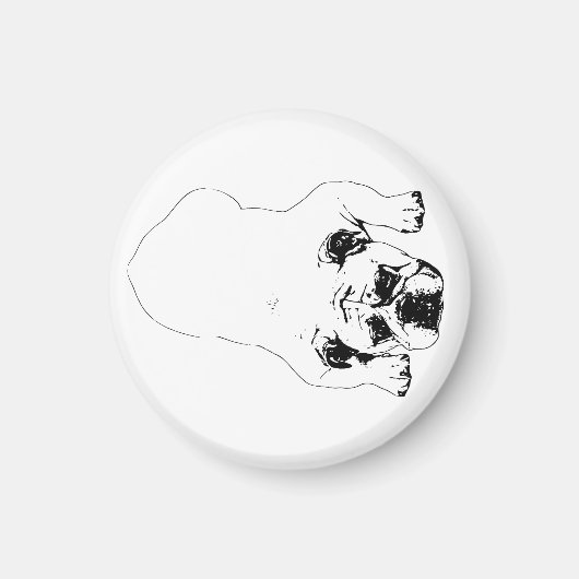 Bulldog-Winter-Kühlschrankmagnet Magnet (Vorne)