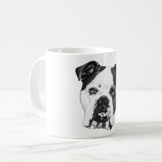 Bulldog Winter Morning Tasse (Vorderseite Links)