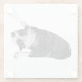 Bulldog with Cheerful Expression Glasuntersetzer (Rückseite)