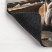 Bulldog with Christmas Lights Holiday Mousepad (Ecke)