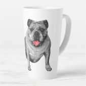 Bulldog with Playful Red Accents Milchtasse (Rechte Ecke)