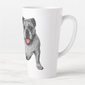 Bulldog with Playful Red Accents Milchtasse (Rechts)