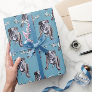 Bulldog Wrapping Paper Custom Dog Weihnachtspapier Geschenkpapier