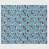 Bulldog Wrapping Paper Custom Dog Weihnachtspapier Geschenkpapier (Flach)