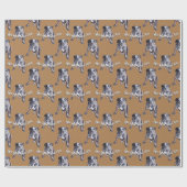 Bulldog Wrapping Paper Custom Dog Weihnachtspapier Geschenkpapier (Flach)