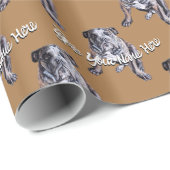 Bulldog Wrapping Paper Custom Dog Weihnachtspapier Geschenkpapier (Rolleneckpunkt)