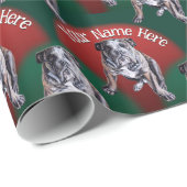 Bulldog Wrapping Paper Custom Dog Weihnachtspapier Geschenkpapier (Rolleneckpunkt)