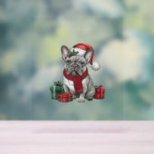 Bulldog Xmas Lighting Santa French Bulldog Acrylschild (Neutral)
