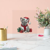 Bulldog Xmas Lighting Santa French Bulldog Acrylschild (Hochzeit)