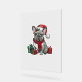 Bulldog Xmas Lighting Santa French Bulldog Acrylschild (Winkel)