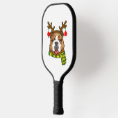 Bulldog Xmas Rentier Horns Hund Lover Weihnachten Pickleball Schläger (Links)