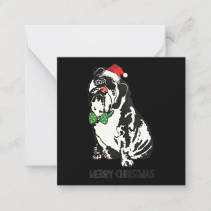 Bulldog Xmas Weihnachten Mitteilungskarte