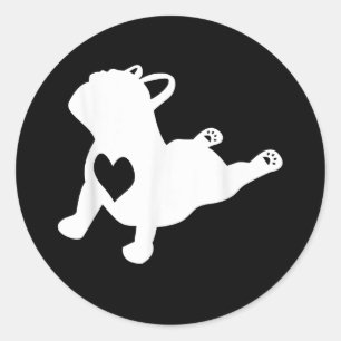 Bulldog Yoga Pose Liebe Heart Workout Geschenk Runder Aufkleber