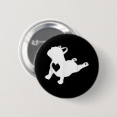 Bulldog Yoga Pose Liebe Herz Workout Geschenk Button (Vorne & Hinten)