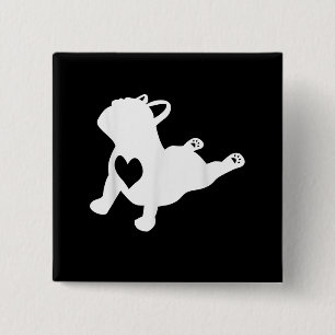 Bulldog Yoga Pose Liebe Herz Workout Geschenk Button
