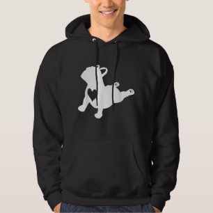 Bulldog Yoga Pose Liebe Herz Workout Geschenk Hoodie