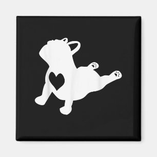 Bulldog Yoga Pose Liebe Herz Workout Geschenk Magnet