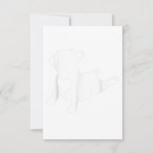 Bulldog Yoga Pose Liebe Herz Workout Geschenk RSVP Karte