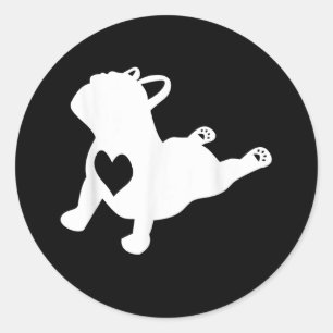 Bulldog Yoga Pose Liebe Herz Workout Geschenk Runder Aufkleber