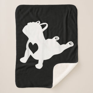 Bulldog Yoga Pose Liebe Herz Workout Geschenk Sherpadecke