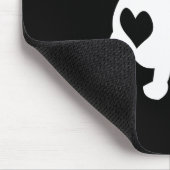Bulldog-Yoga-Pose mit Herz der Liebe Französisches Mousepad (Ecke)