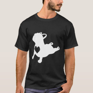 Bulldog-Yoga-Pose mit Herz voller Liebe französisc T-Shirt