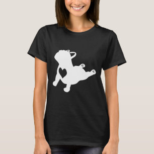 Bulldog-Yoga-Pose mit Herz voller Liebe französisc T-Shirt
