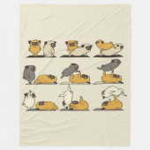 Bulldog-Yoga-Posen | Hunde Yoga Liebhaber Fleecedecke (Vorderseite)